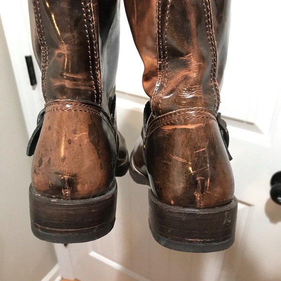 ▪️RARE FRYE Patent Leather Weather/Riding Boots - Picture 2 of 11